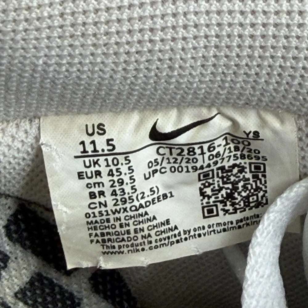 Nike Air Force 1 '07 Mismatched Swoosh White Red Blue CT2816-100 11.5 m‎ No Box
